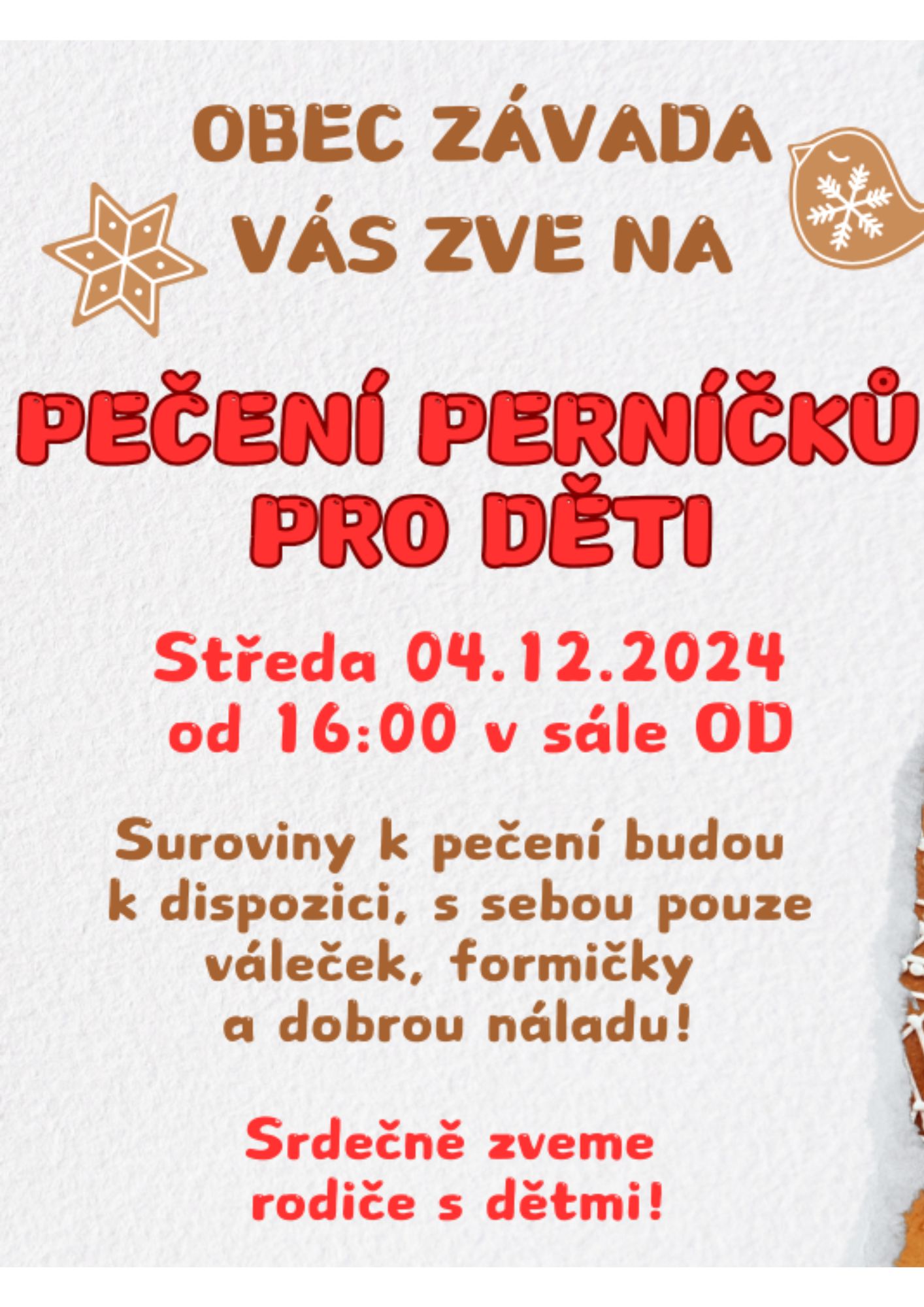 Pečení perníčků pro děti 