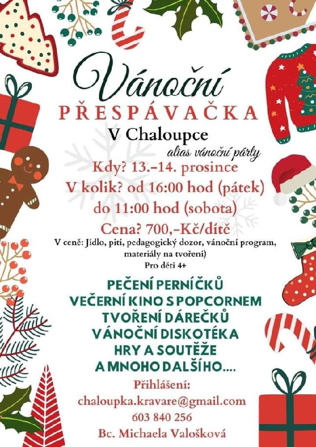 Vánoční přespávačka v Chaloupce